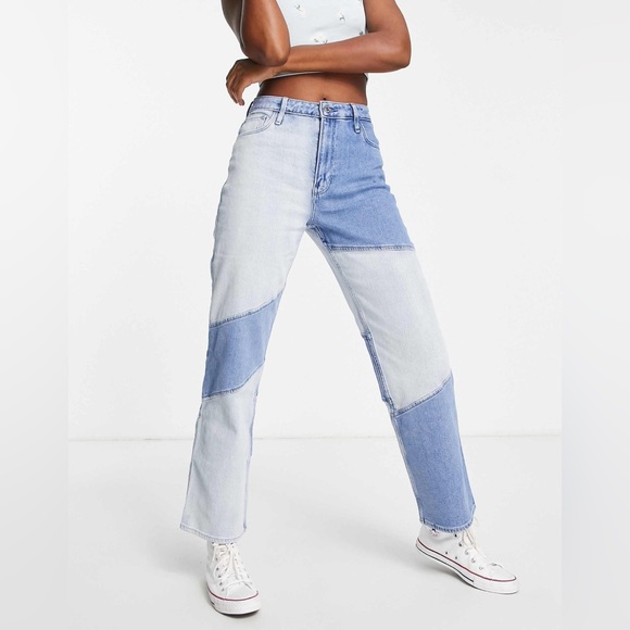 Hollister Denim - Hollister high rise dad jean in patchwork denim